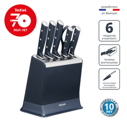 Набор ножей и блок Tefal Ever Sharp PRO K297S744 со встроенной точилкой, 5 ножей + ножницы