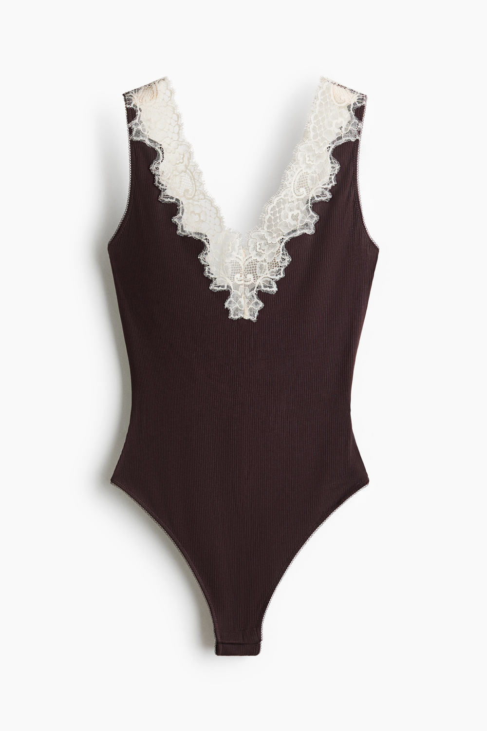 Хлопковое боди-стринги с V-образным вырезом - H&M