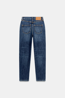 ZARA ДЖИНСЫ Z1975 MOM FIT С ВЫСОКОЙ ПОСАДКОЙ, СИНИЙ