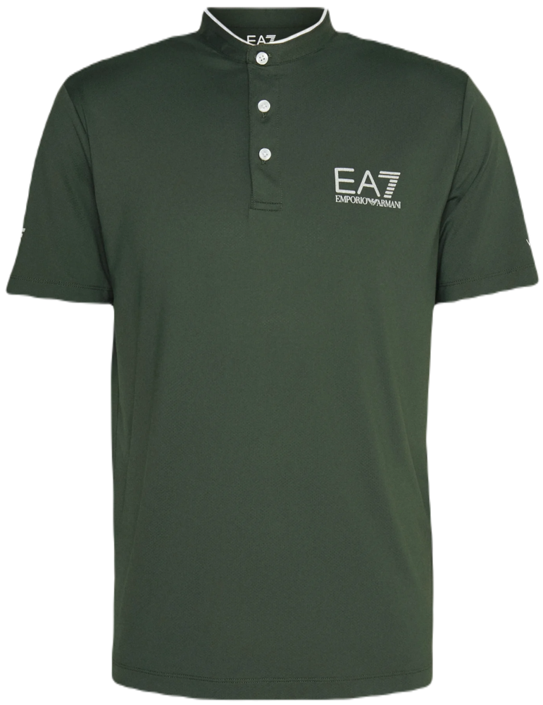Мужское теннисное поло EA7 Man Jersey Polo - зеленый