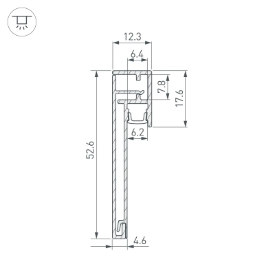 Профиль PLINTUS-H54B-2000 WHITE (Arlight, Алюминий)