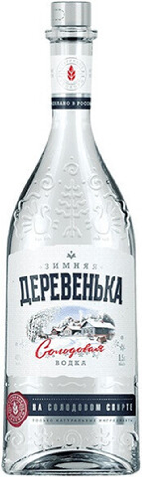 Водка Зимняя деревенька на солодовом спирте Альфа
