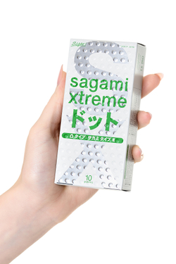 Презервативы с точечно-ребристой текстурой Sagami Xtreme Type-E, 10 шт