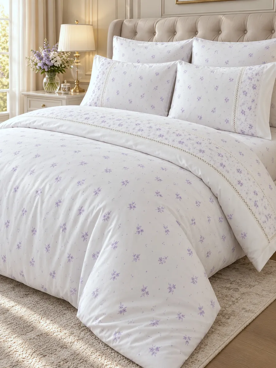 Gelin Home КПБ 6 пр. FILIZ сиреневый цвет пододеяльник 200*220, простынь 240*260, наволочки 50*70 2шт, декоративные наволочки 50*70 2шт GLNN009 — фото 7