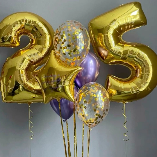 Золотая композиция для девушки на 25-летие