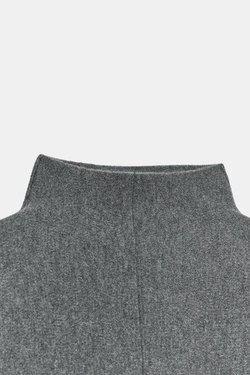 ZARA ТРИКОТАЖНЫЙ СВИТЕР С ВОРОТНИКОМ-СТОЙКОЙ, СЕРЫЙ МЕЛАНЖ