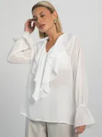 Блуза шифоновая Вэнси (белая) Б16232-8М LT Collection
