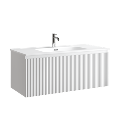 Тумба подвесная SANCOS Сноб Р 1.0 (Snob R 1.0) 995х445х406, c одним ящиком оснащенным доводчиками, Белый матовый (Bianco), арт.SNR1.0100W
