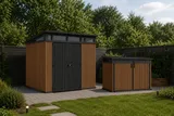 Keter Комплект для хранения: сарай "Pent 9x7" + уличный шкаф "Horizontal Shed" 2020л (коричневый) — фото 2