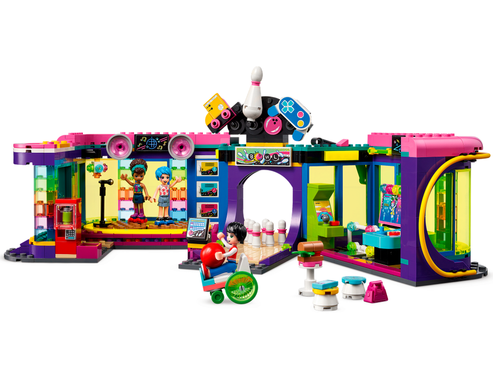 Конструктор Лего Френдс Диско-аркада для роллеров | LEGO Friends Roller Disco Arcade 41708 игровой набор, 642 детали (6+)