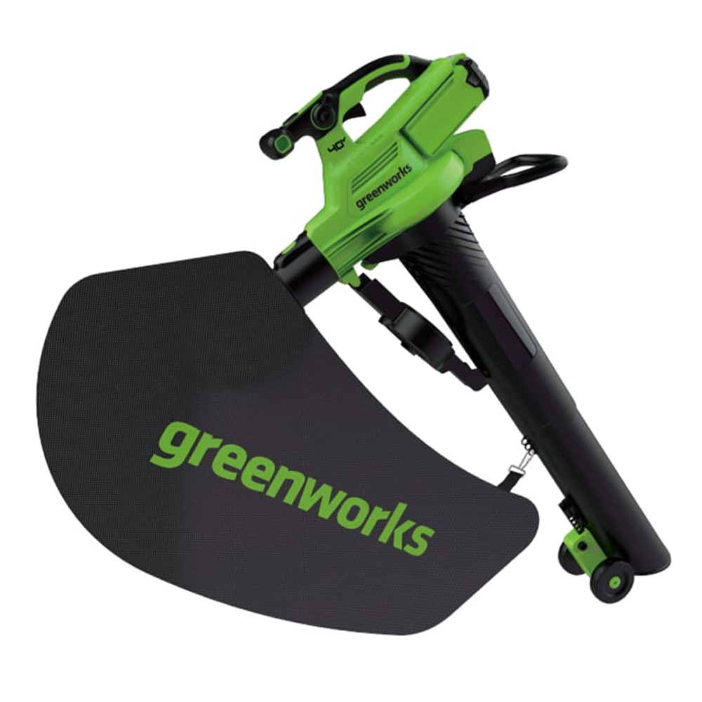 Воздуходув-Садовый Пылесос аккумуляторный Greenworks Арт. 2406907UB, 40V, бесщеточный, c 1хАКБ 4Ач и ЗУ