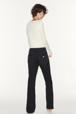 ZARA ДЖИНСЫ TRF BOOTCUT С НИЗКОЙ ПОСАДКОЙ, ЧЕРНЫЙ