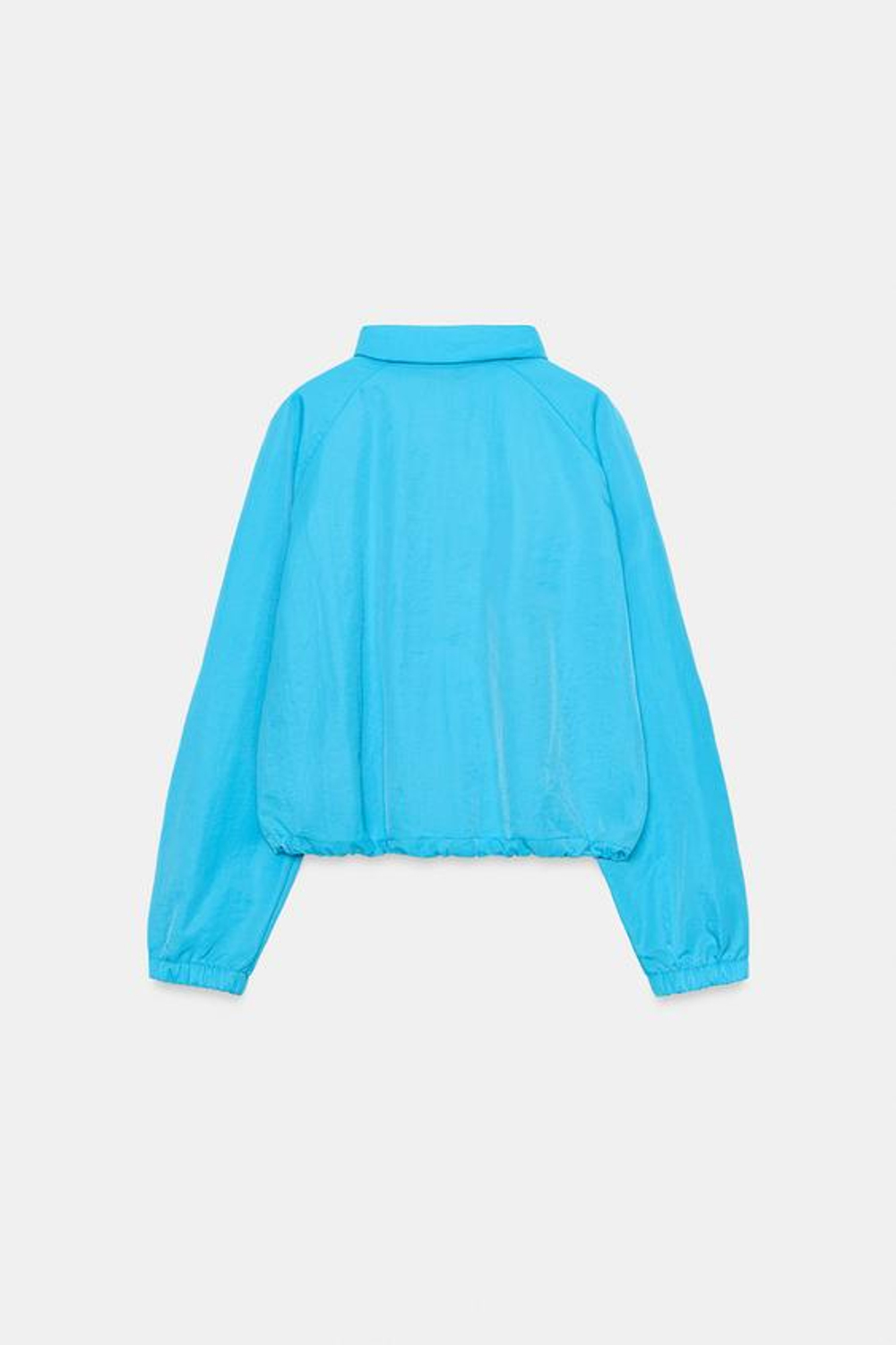 ZARA КУРТКА ИЗ ТЕХНИЧЕСКОЙ ТКАНИ НА МОЛНИИ, НАСЫЩЕННЫЙ БИРЮЗОВЫЙ