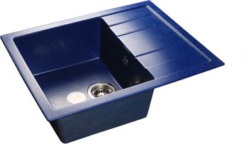 GRANFEST Мойка мрамор QUADRO GF-Q--650L чаша с крылом  650*500мм  синий  арт.GF-