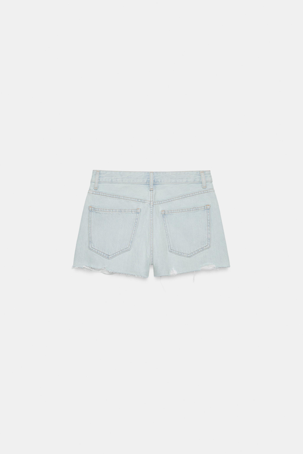 ДЖИНСОВЫЕ ШОРТЫ TRF СО СРЕДНЕЙ ПОСАДКОЙ И РАЗРЫВАМИ — ZARA