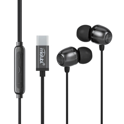 Гарнитура Mietubl MTB-HPTIE01, вакуумные, разъем Type-C, кабель 1.2 м Black