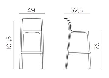 Стул пластиковый барный Net Stool цвет белый