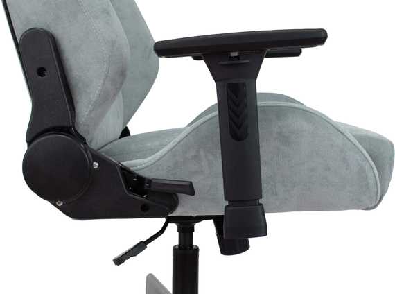 Кресло игровое Knight N1 Fabric серо-голубой Light-28 с подголов. крестов. металл