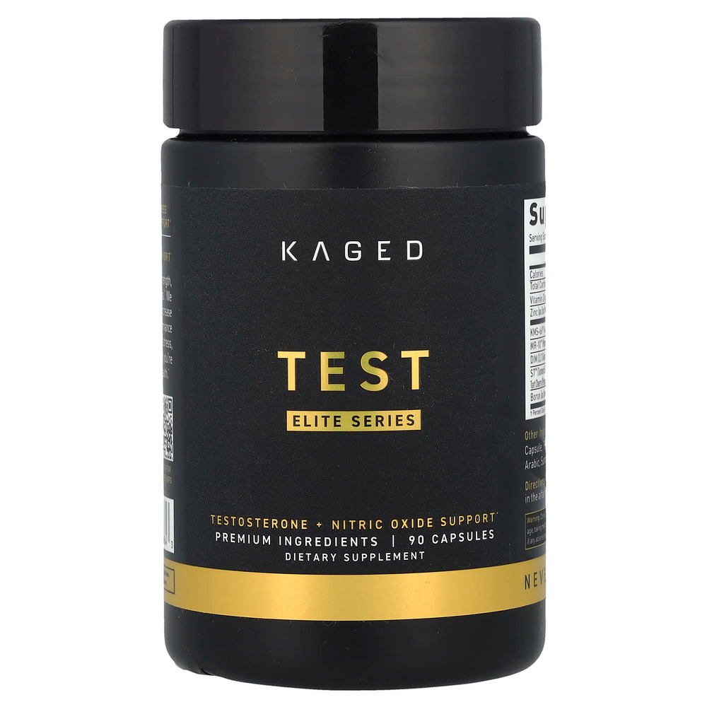 Kaged, Elite Series, Test, поддержка тестостерона и оксида азота, 90 капсул