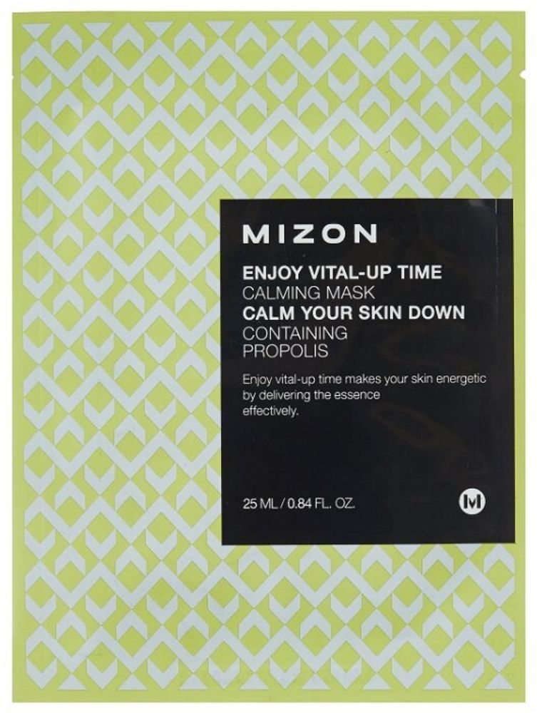 Mizon Enjoy Vital-Up Time Calming Mask успокаивающая тканевая маска с прополисом 25мл