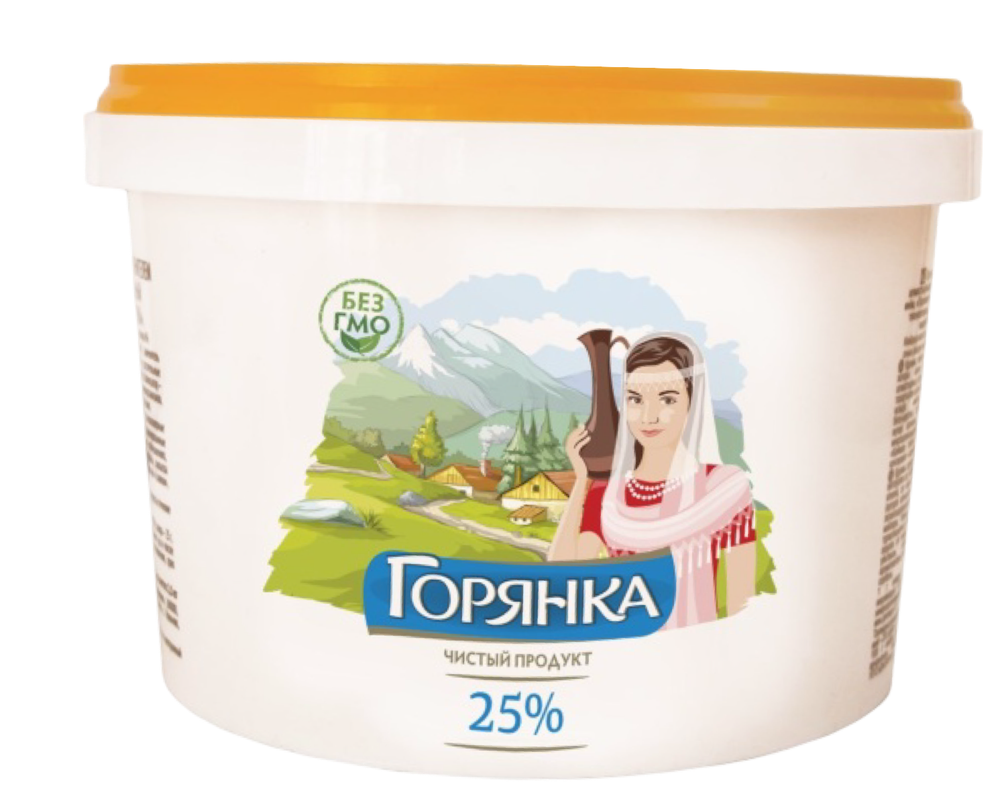 МП с ЗМЖ по технологии сметаны ГОРЯНКА 25% 2,5кг ведро , вед.