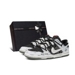 Nike Dunk Slip Resistant Abrasion Resistant Low top Skateboard Shoes Men"s Black Gray Silver
