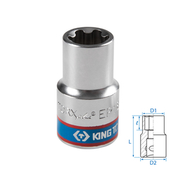 KING TONY (433E18M) Головка торцевая TORX Plus 1/2", EP18