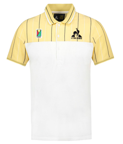 Мужское теннисное поло Le Coq Sportif Collectors Box Clay 83 - new optical white/jaune champ