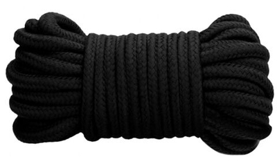 Черная веревка для связывания Thick Bondage Rope -10 м. (Цвет: черный)