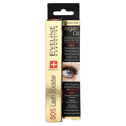 Eveline Cosmetics, SOS Lash Booster, универсальная сыворотка для ресниц, 5 в 1, 10 мл (0,35 жидк. унции)