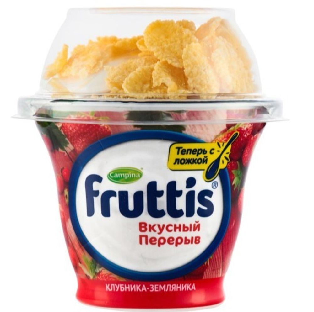 Йогуртный продукт Фруттис 2,5% с топпером клубн землян 180г