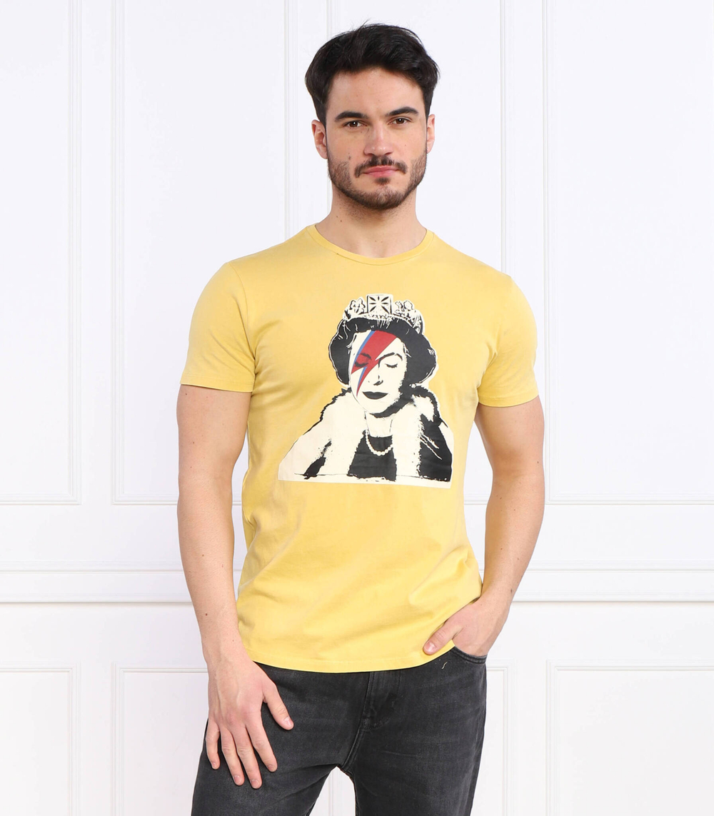 футболка banksy queen GUESS - желтый(M3RI1U KBDL0)