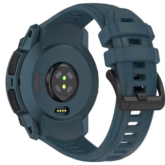 Ремешок для Garmin Instinct 3 (45) силиконовый ширина 22 мм оригинальное крепление (Синий гранит)
