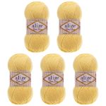 Пряжа Alize (Ализе) Baby Best / уп.5 мот. по 100 г, 240м, 250 светлый лимон A