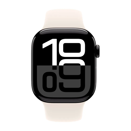 Умные часы Apple Watch Series 10 GPS, 42mm, Jet Black Aluminium Case with Sport Band S/M, Light Blush (Черный)