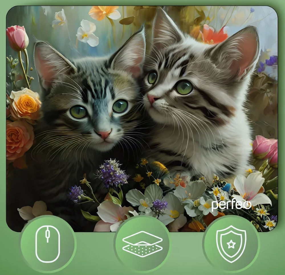 Perfeo Коврик для компьютерной мыши "Cat", Рис.39 (240*200*2 мм), ткань+резиновое основание