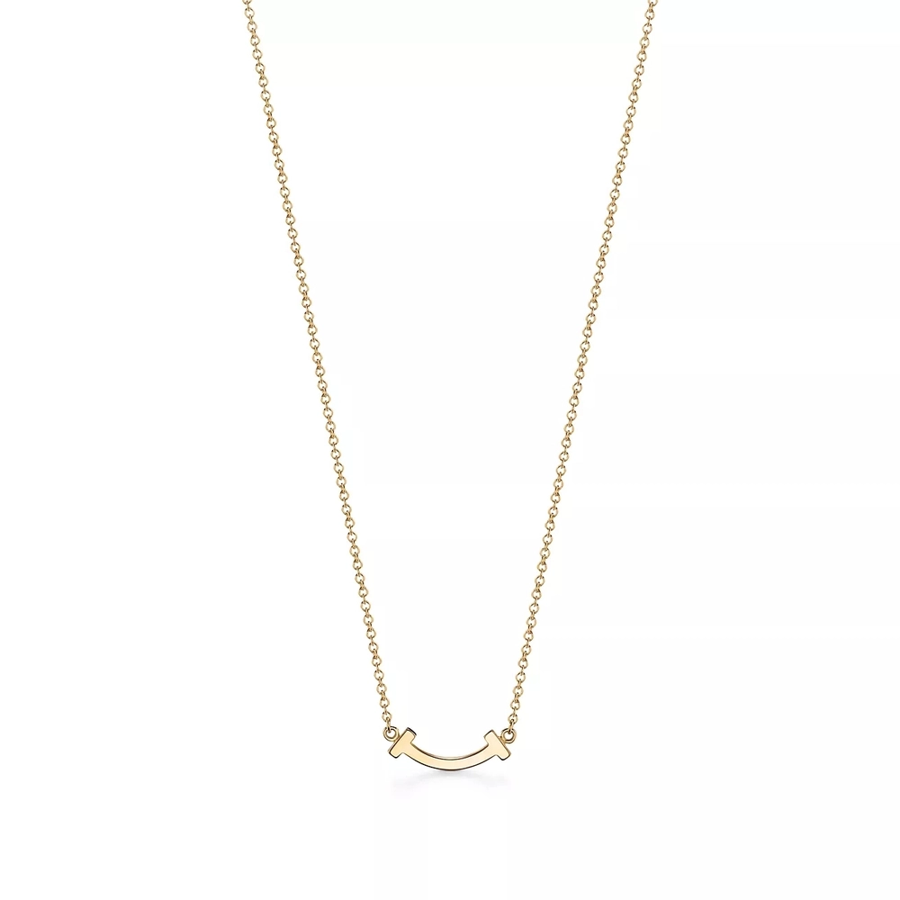 Подвеска из жёлтого золота 18k, Tiffany💙 T - smile mini