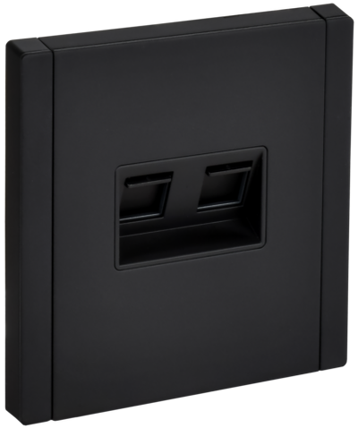 FORTE&PIANO Розетка двойная RJ11+RJ45 кат.5E FP135M металл черный IEK