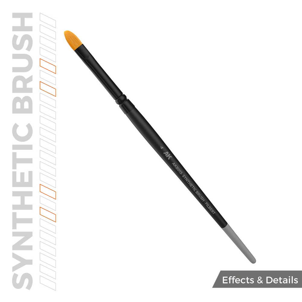 Кисточка AK Interactive Synthetic Brush Filbert 4