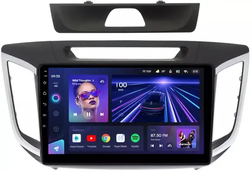 Магнитола для Hyundai Creta 1 2016-2021 (рамка 10) - Teyes CC3 на Android 10, Быстрая, QLED, CarPlay, 4G SIM-слот