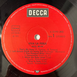 Винтажная виниловая пластинка LP Duo Reim Viva La Feria (Германия 1975)