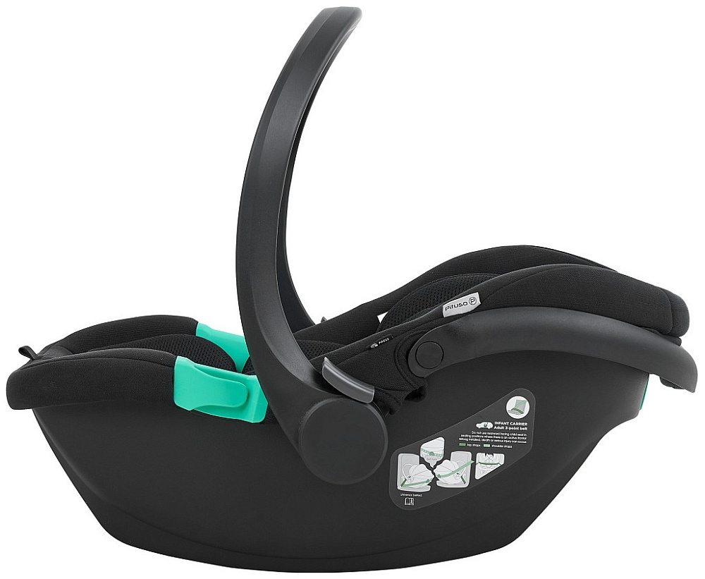 Детская коляска Roan Bass Next 2.0 3 в 1 с автокреслом Pituso Santiso Pro Black BSN/44/2 Turkish Coffe/Black/руч.Cappuccino