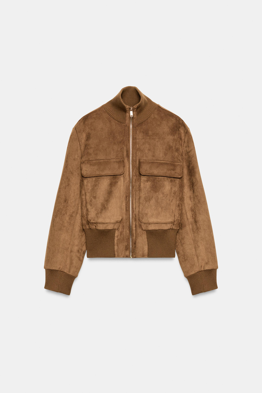 БОМБЕР ИЗ ИСКУССТВЕННОЙ ЗАМШИ — ZARA