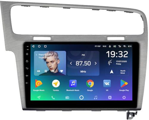 Магнитола для Volkswagen Golf 7 2012-2020 (рамка серебро) - Teyes CC2 PLUS монитор 10.1" QLED, Android 10, Быстрая, SIM-слот