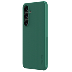 Усиленный защитный чехол зеленого цвета (Dark Green) от Nillkin для Samsung Galaxy S25, серия Super Frosted Shield Pro