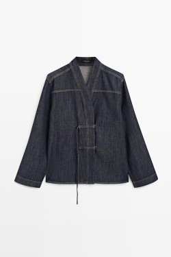 Massimo Dutti Джинсовая куртка-рубашка, темно-синий