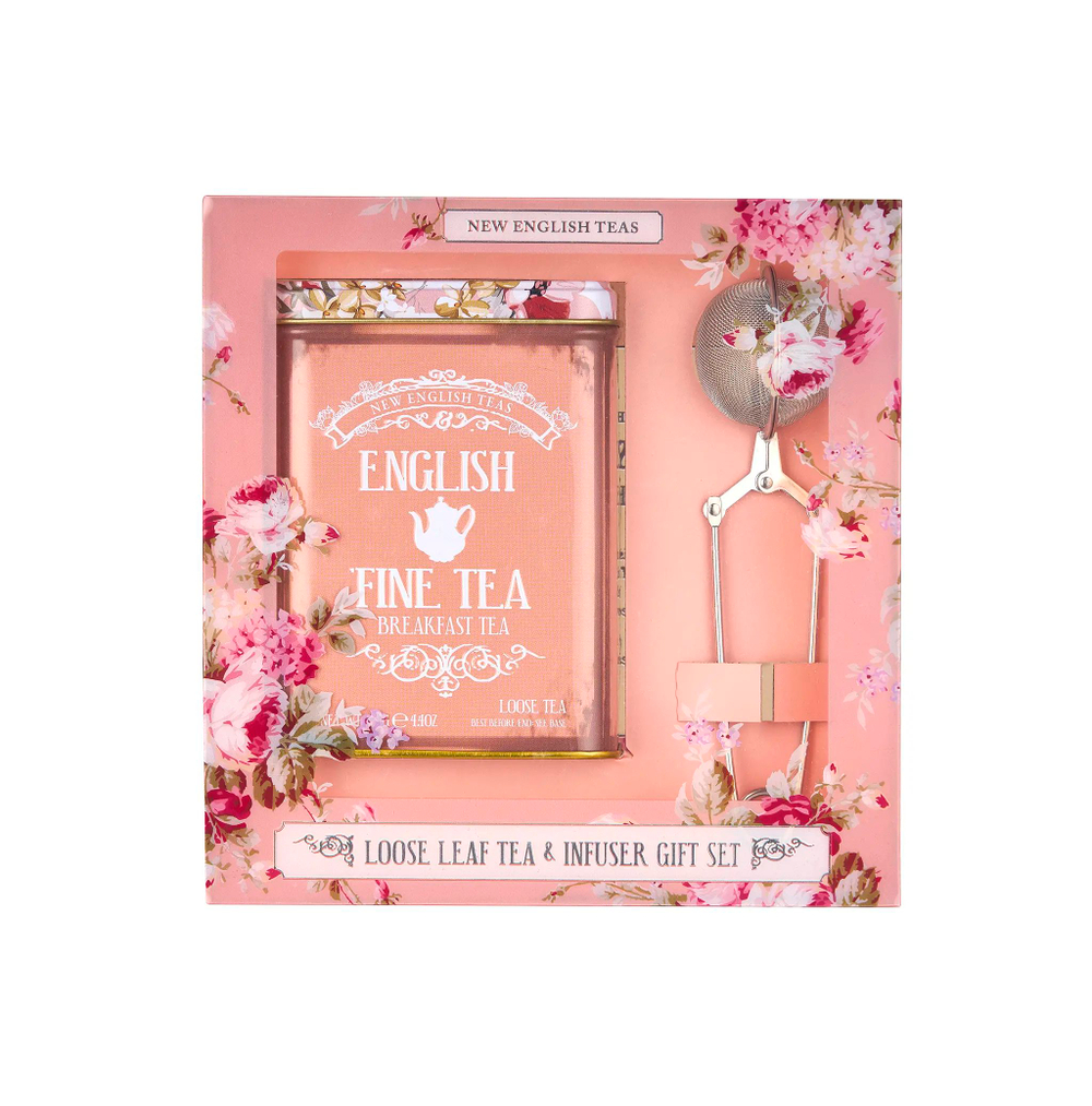 New English Teas Набор с листовым чаем Tea & Infuser Gift Set, English Breakfast, 125г