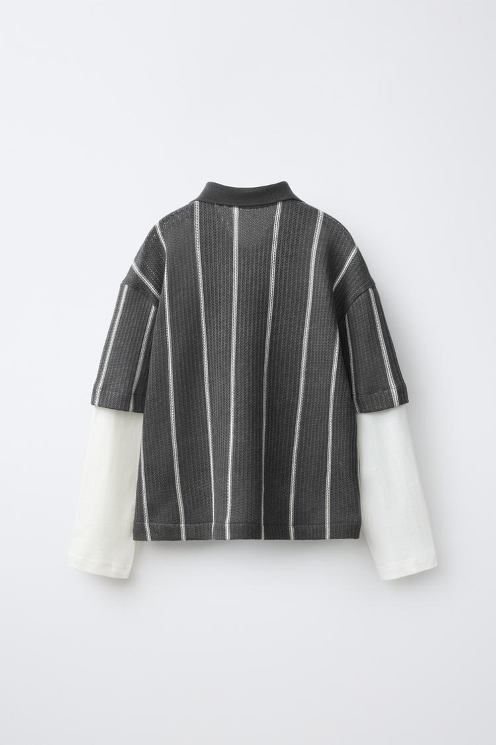 ZARA РУБАШКА С ДВОЙНЫМИ РУКАВАМИ, ЧЕРНЫЙ