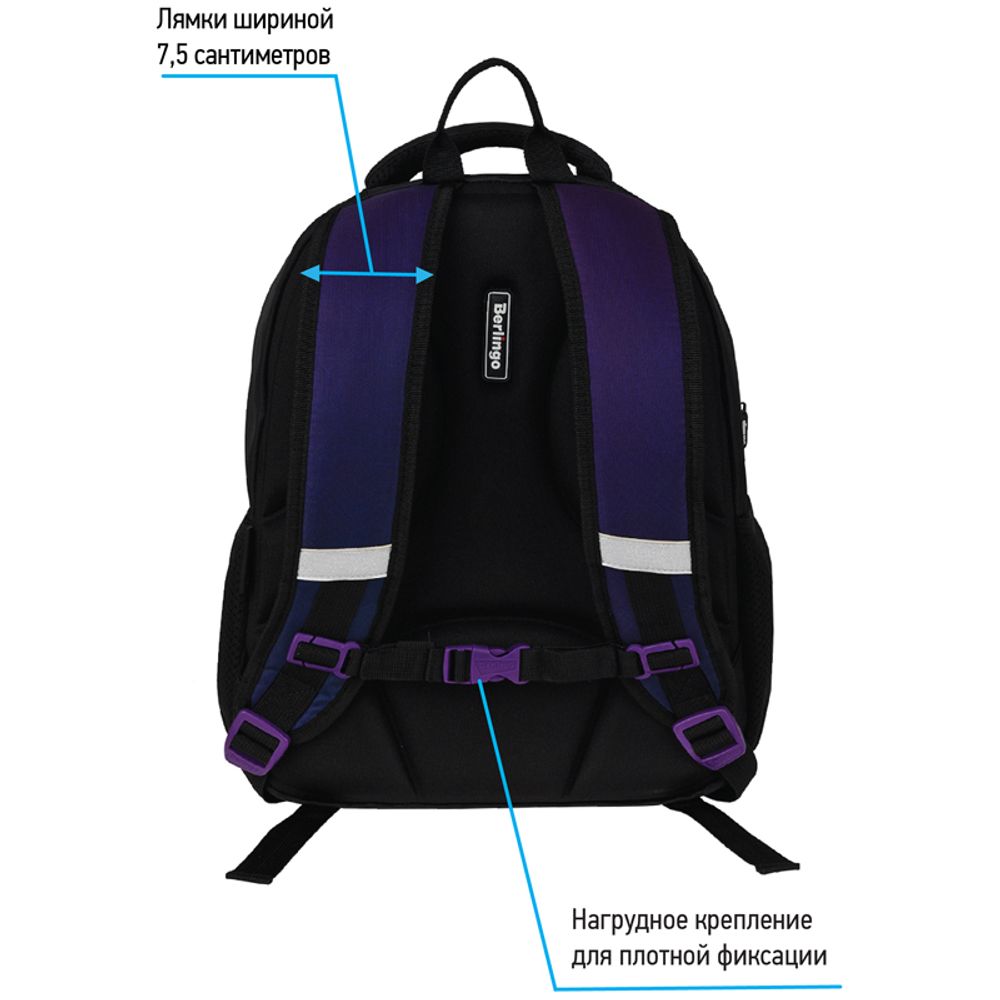 Рюкзак Berlingo Bliss Cyber Skateboard 40х29х19см, 630 гр., 3отд. 2карм, с эргономичной спинкой
