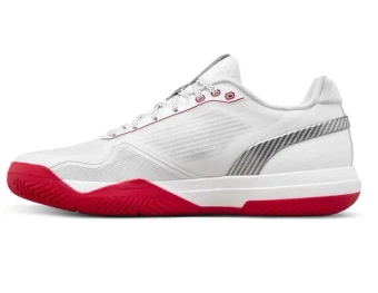 Мужские кроссовки теннисные Wilson Rush Pro 5 CTC - bright white/wilson red/microchip